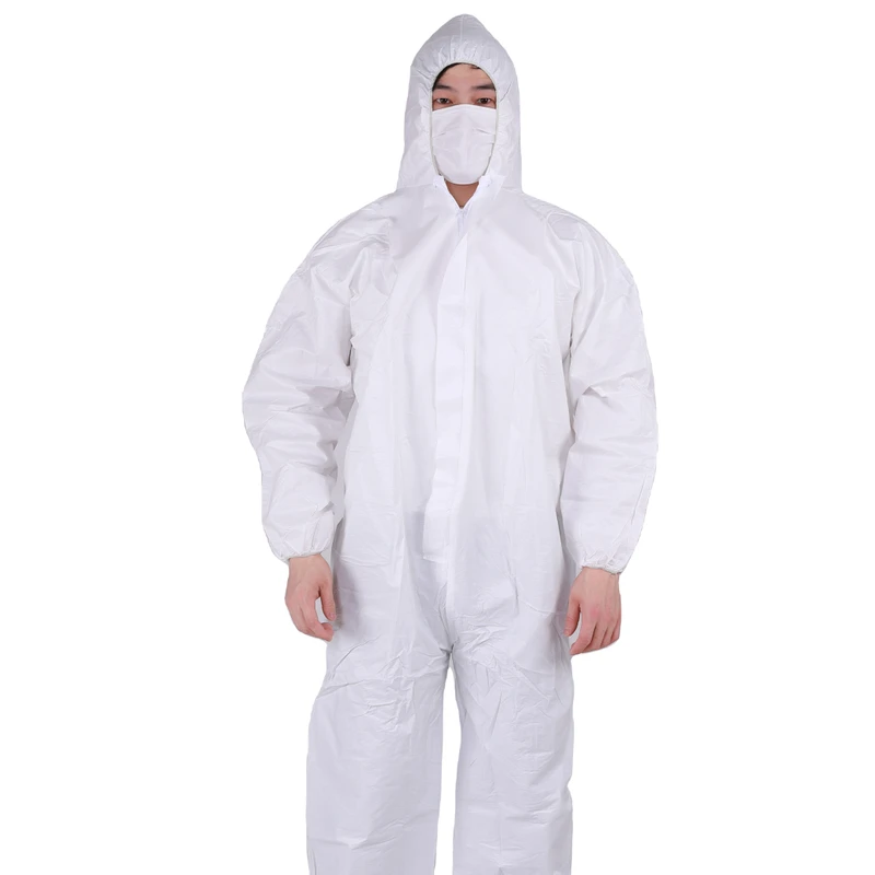 SF Disposable Microporous Coverall in Safety Clothing White Orange Coverall Disposable Overalls for Men Type 5 Coverall