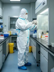 SF Disposable Protective Coverall Oil Proof Waterproof Nonwoven Dustproof Coverall Multiple Industrial Use