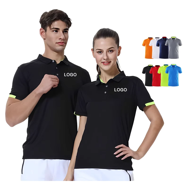 SHULAI SL8909 Customized Logo Quick Drying Breathable Polyester Fiber Unisex Golf T Shirts for Shirts Work Uniforms