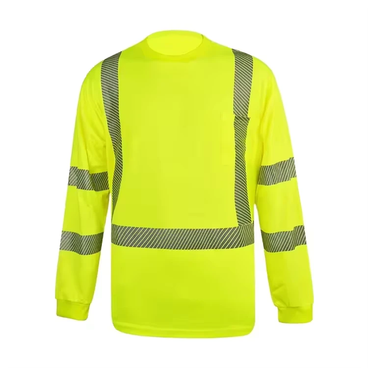 SMASYS Retail Soft Breathable Safety Shirts Low MOQ High Visibility Back Cross Tshirt Shirts Long Sleeve with Reflective X