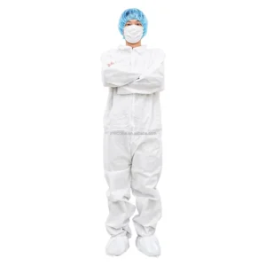 SMMS Disposable Protective Coverall White Basic Collared Medical Grade ISO CE Certified Adult Protective Suit