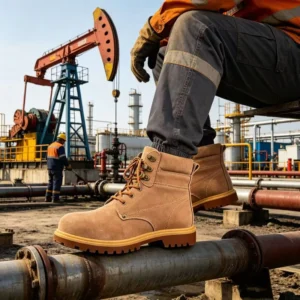 SOLID STONE Construction Safety Shoes Nubuck Anti Slip Anti smashing Wear resistant Footwear for Outdoor Workers & Field Crews