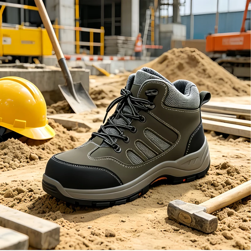 SOLID STONE Durable Safety Shoes Steel Toe Impact Resistant Puncture Proof Working Footwear for Long Term Industrial Use
