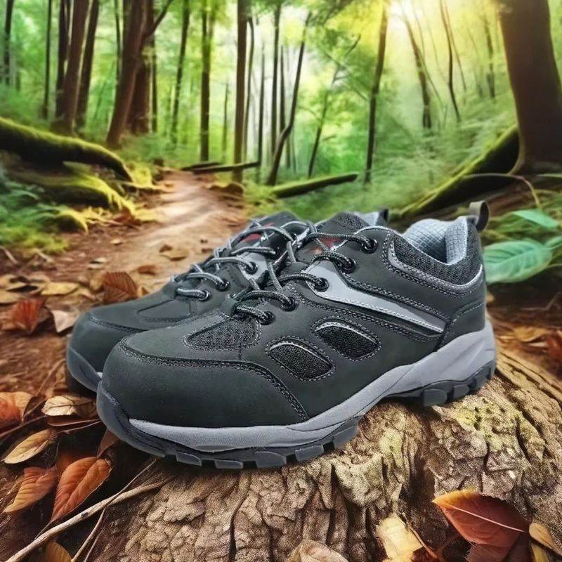 SOLID STONE Nubuck Leather Factory Use Safety Shoes Comfortable Anti Smash Fiberglass Toe Anti Static Steel Electrical Upper
