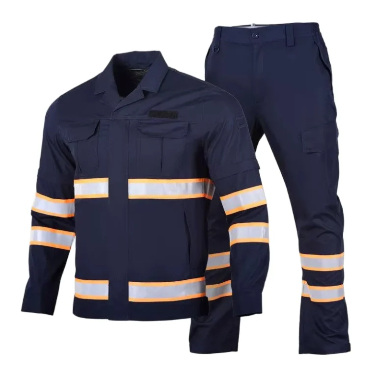 Safety-Breathable-Quick-drying-Wear-resistant-ANSI-Class-1-EN-ISO-20471-Hi-vis-Reflective-Strip-LED-Flash-Navy-Outdoor-Work-Suit