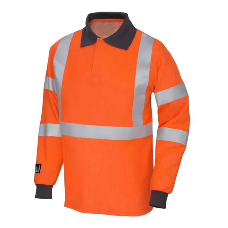 Safety-Clothing-Flame-Resistant-Long-Sleeve-Hi-Vis-Shirt-Work-Wear