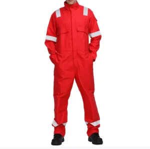 Safety FRC Coverall Flame Resistant Nomex Hi Vis Red FR Coverall With Fire Retardant Reflective Tape