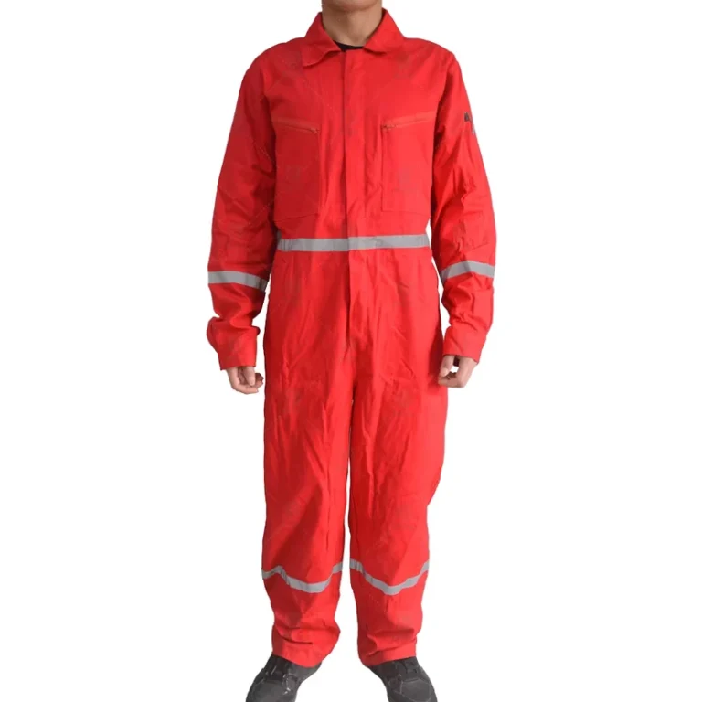 Safety-Flame-Resistant-Cotton-Polyester-Reflective-High-Visibility-Coverall-Zipper-Closure-Multi-Pocket-Customized-Logo-for-Oil