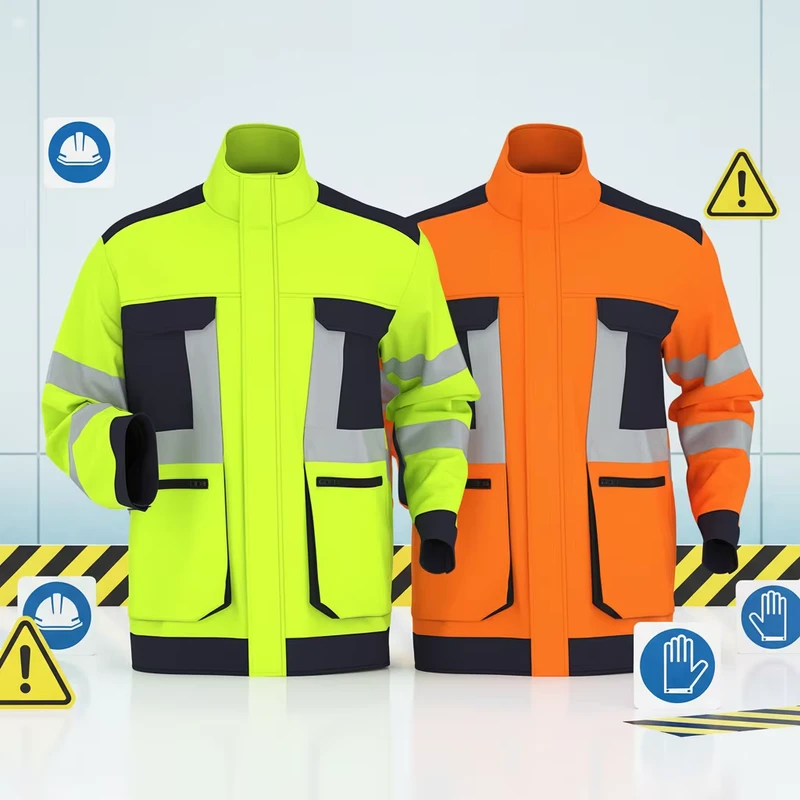 Safety Hi Vis Florescent Outdoor Winter Workwear Jackets with Reflective Waterproof Work Clothes for Traffic Roadway