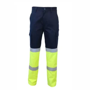 Safety Hi Vis Poly Cotton Work Trousers Multi pockets Reflective Cargo Work Pants for Men
