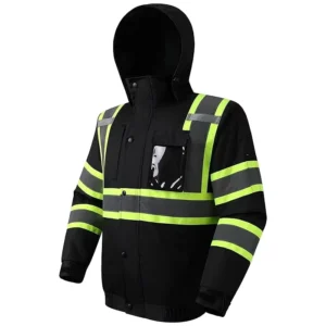 Safety Hi Vis Safety Bomber Jacket for Men and Women Winter Durable and Waterproof Construction Work Jacket for Cold Weather