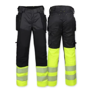 Safety High Visibility Trousers Stretch Men Cargo Pants With Side Pockets