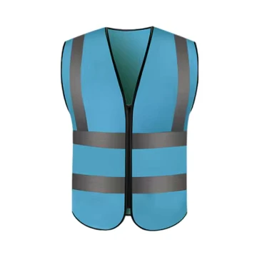 Safety High Visibility Vest With Silver Reflective Strips Customizable Logo Zipper Front Cycling Running Working Hi Vis T Shirt