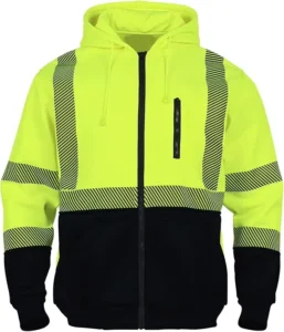 Safety Hoodie Jacket High Vis Reflective Safety Fleece Hoodie PPE Gear for Cold Weather Meet ANSI III Flame Retardant Suit