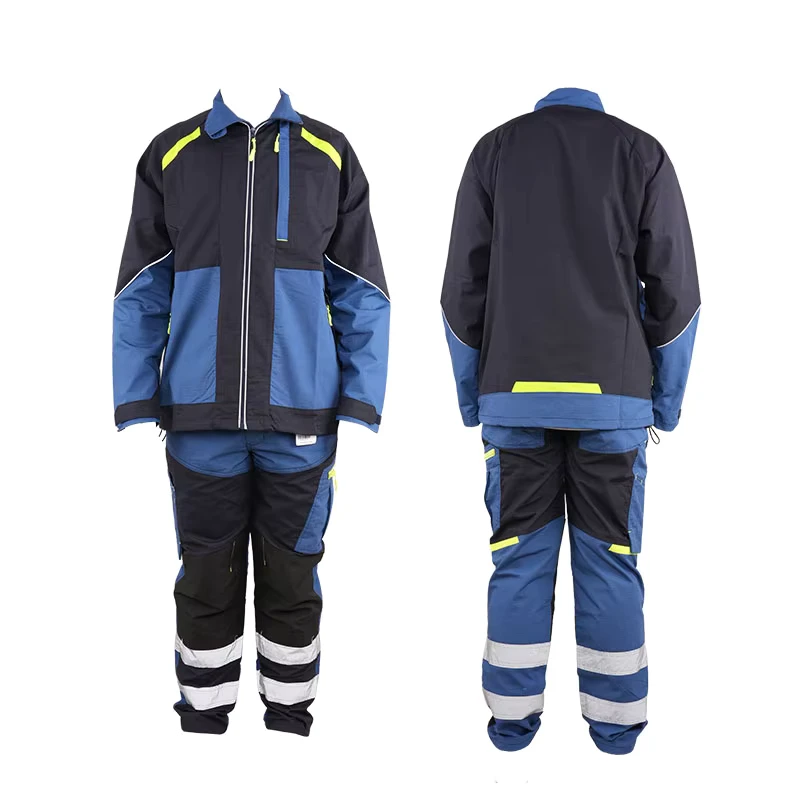 Safety Mining Rip Stop Workwear Reflective Strips Workshop Suits Unisex Machining Tear Resistant Work Clothes