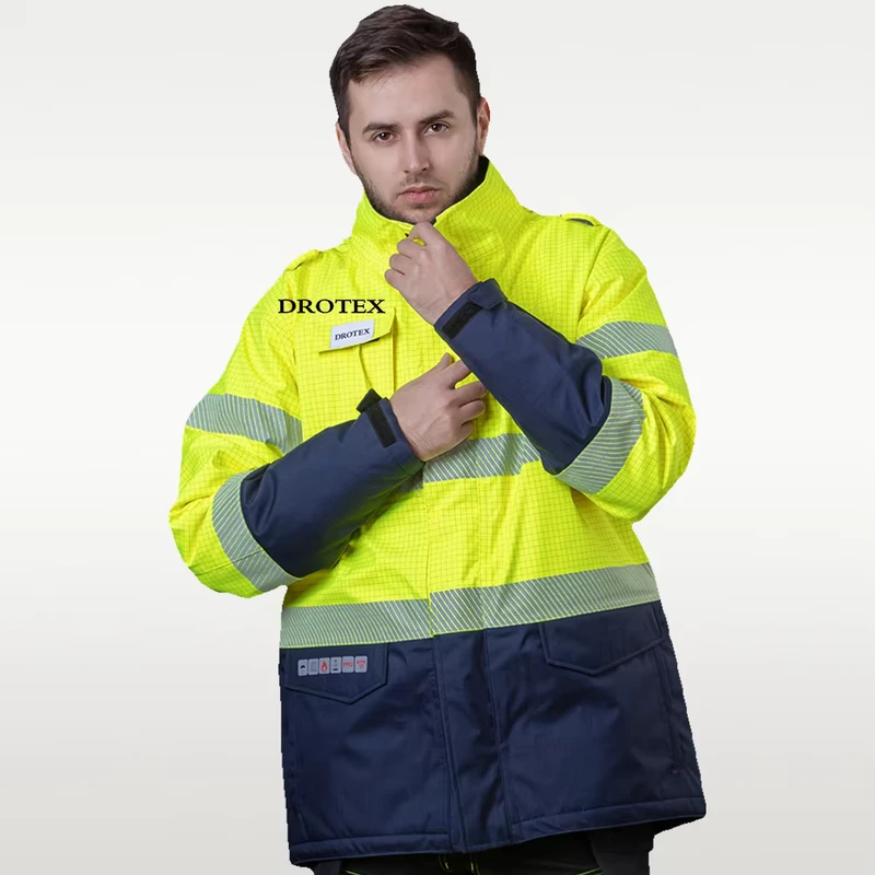 Safety Protective Clothing Waterproof Fire Resistant Cold Weather Hi Vis FR Clothes Jacket