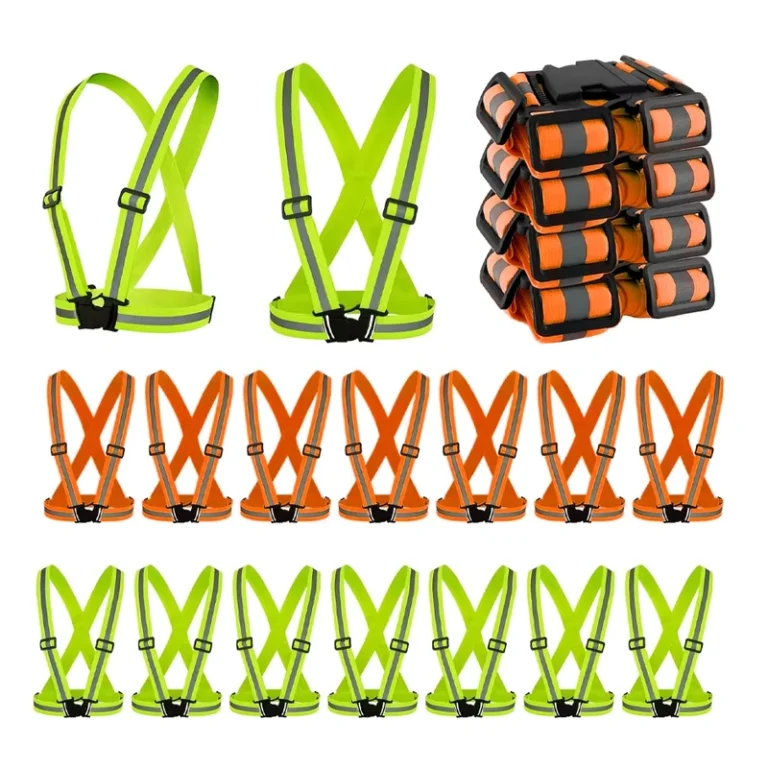 Safety-Reflective-Cycling-Belt-Vest-Green-Night-Outdoor-Running-Walking-Hi-Vis-Adjustable-Unisex-Safety-Strap-Reflective-Vest