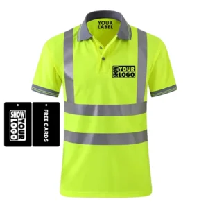 Safety Reflective Shirt Color Contrast Security Safety Green Hi Vis Polo Shirts Short Sleeve Custom Your logo Print
