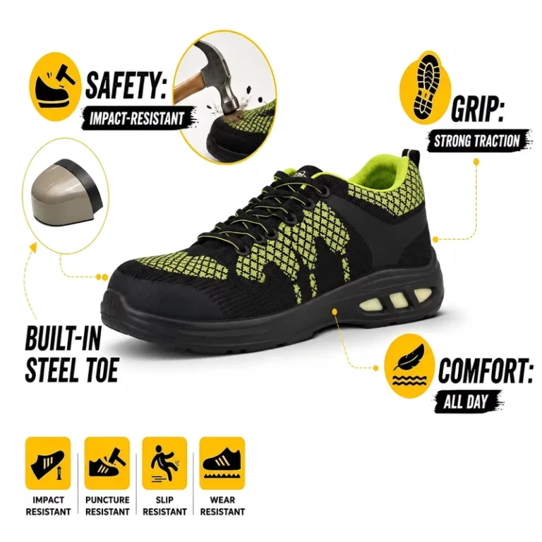 Safety-Steel-Toe-Puncture-Proof-Flying-Knit-Upper-Breathable-Mesh-Lining-Low-Cut-Unisex-Shoes
