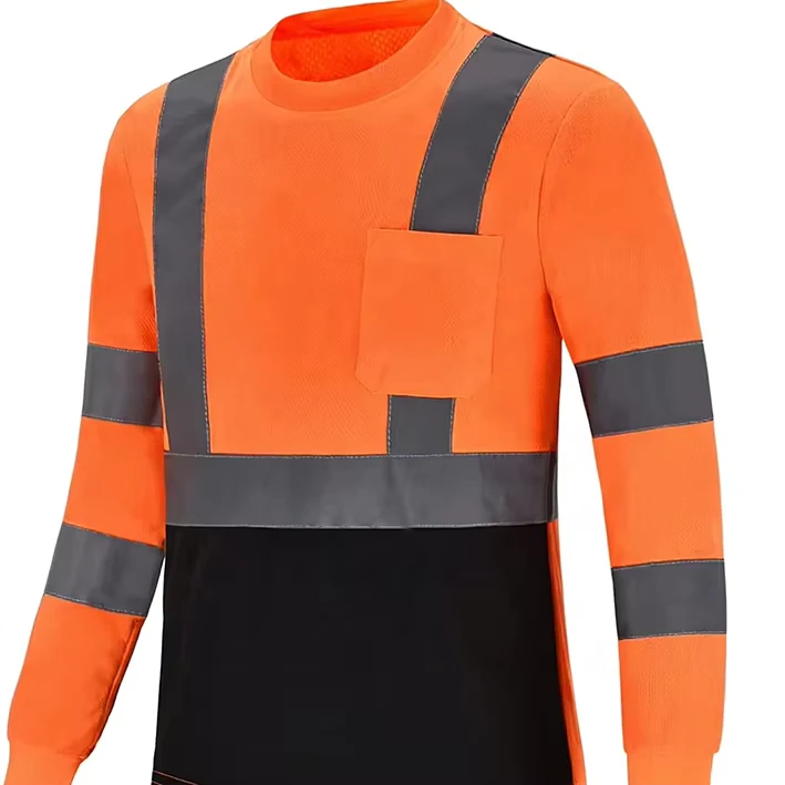 Safety T Shirt Reflective High Visibility Hi Vis Long Sleeve T Shirt