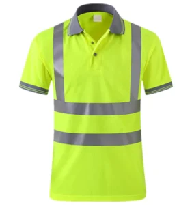 Safety T shirt 100% Polyester High Reflective Polo T shirts Customizable Security Work Construction Shirts