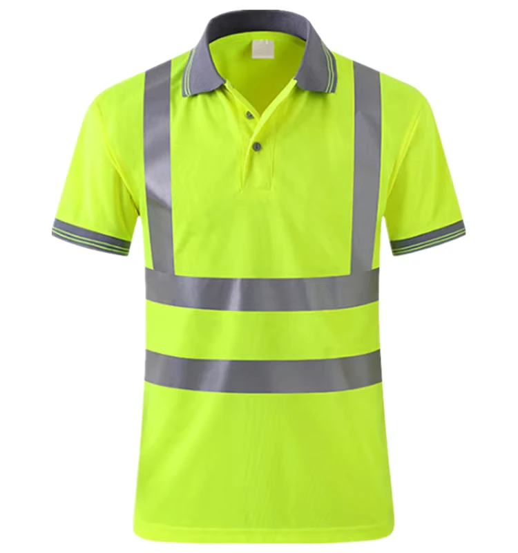 Safety-T-shirt-100-Polyester-High-Reflective-Polo-T-shirts-Customizable-Security-Work-Construction-Shirts