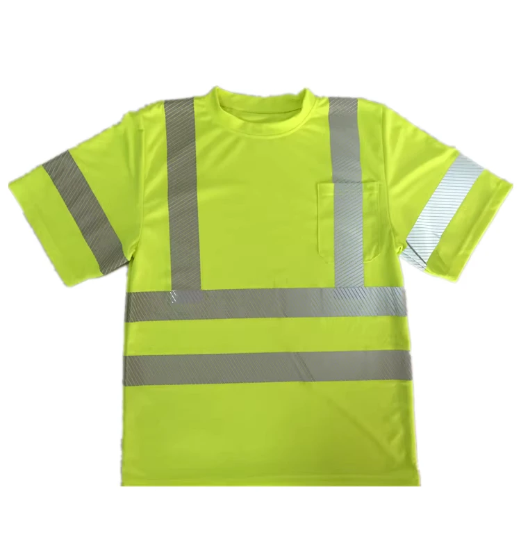 Safety T-shirt Reflective Yellow Dry High Visibility Reflective Safety T-shirt Construction T Shirt Custom