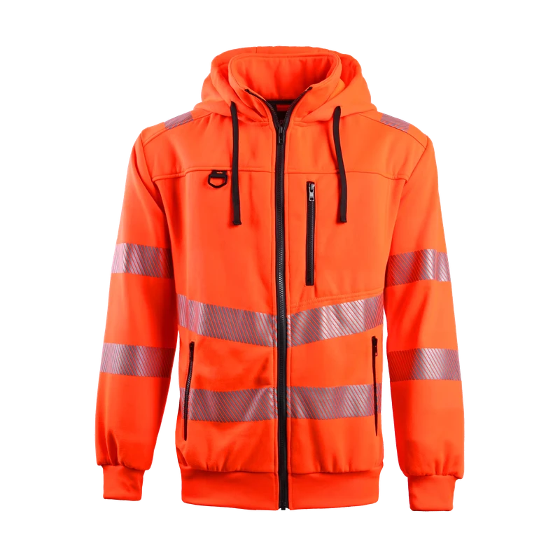 Safety Unisex Adult Hoodie Work Clothes Customized Hi Vis Safety Pullover Sweatshirt With Black Bottom Large