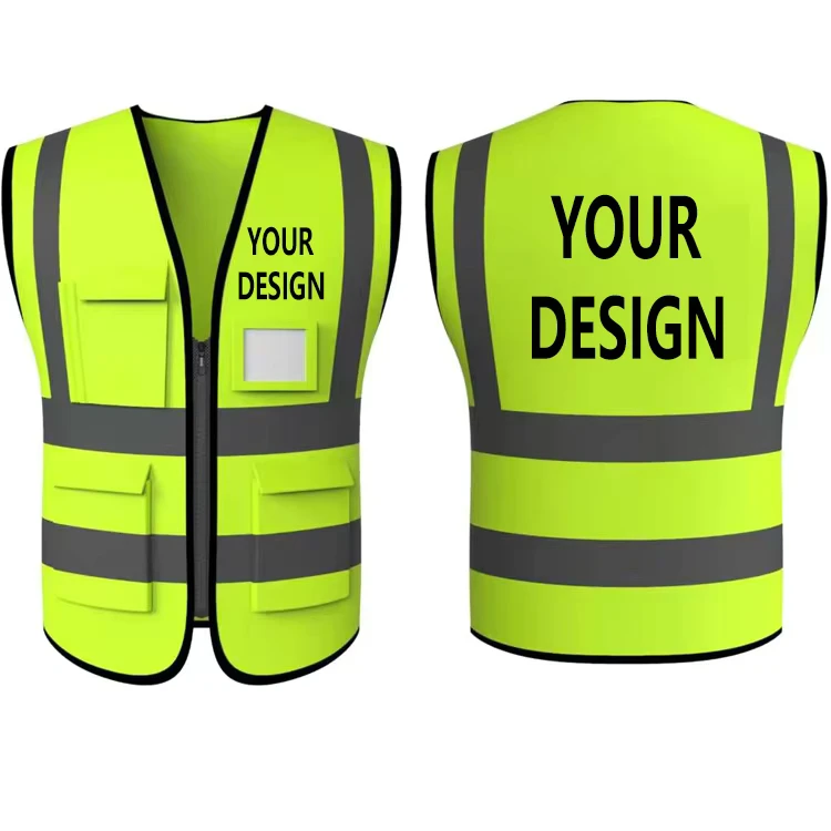 Safety Vest with High Visibility Reflective Tape Customizable Workwear From Factory Supply Certified Work Use