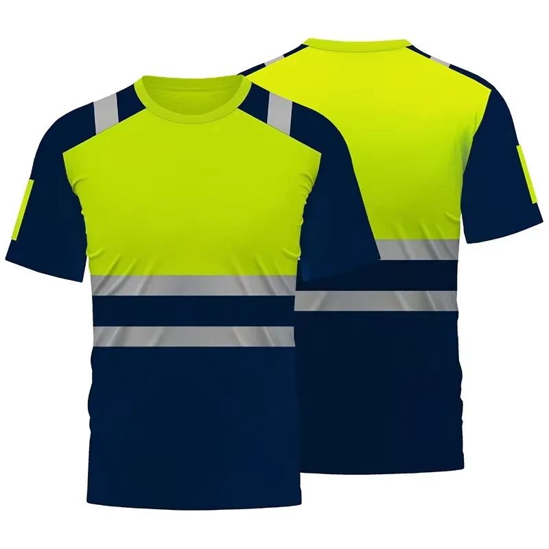 Safety Working ClothingHigh Visibility Summer Work T Shirt Breathable Reflective Safety Clothing Quick Dry Hi Vis Shirts