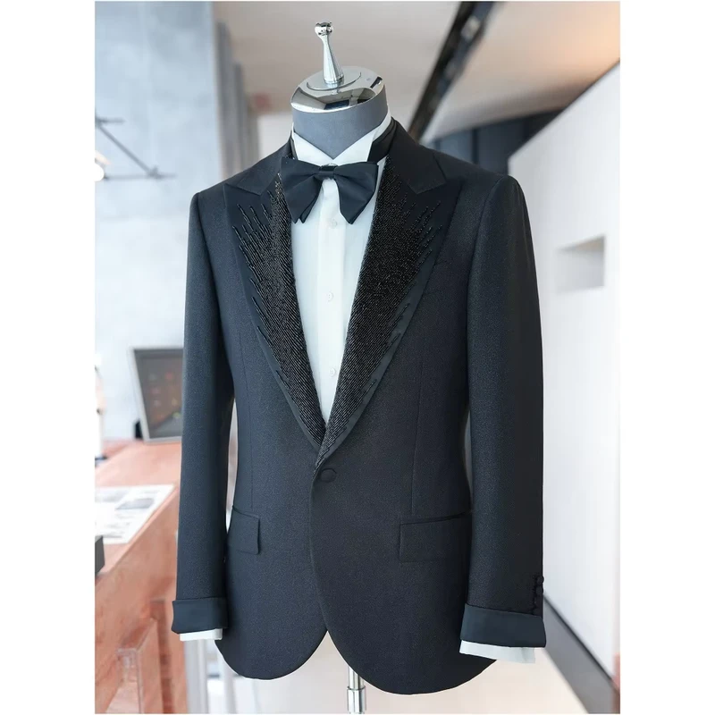 Sale High Quality Mens Special Suit China Handmade Embroidered Bespoke Official Business Wedding Men's Suit