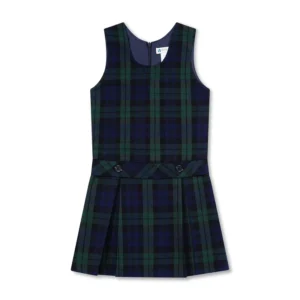 School Badge Customize School Clothing Factory School Uniforms Sleeveless Pinafore for Kids Girls Uniform Jumper Dresses