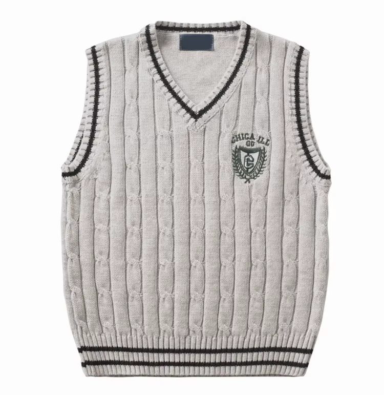 School Uniform Vest Knitted Sleeveless Uniform Student Uniform Custom High Quality New Children School Sweater for School
