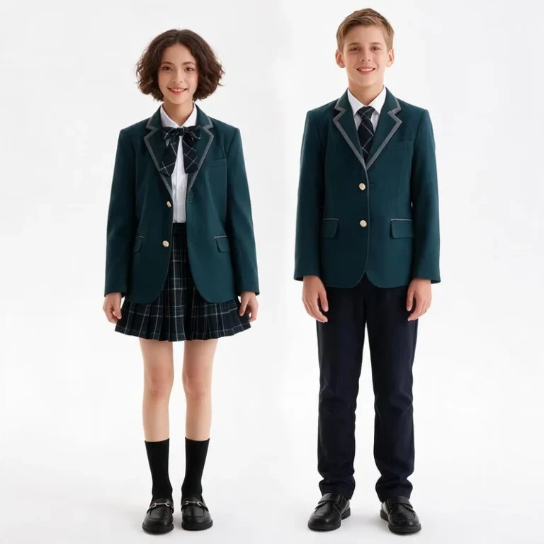 School-Uniforms-Dark-Green-Blazer-Plaid-Skirt-School-Uniforms-for-Boys-and-Girls-School-Uniform-Manufacturer