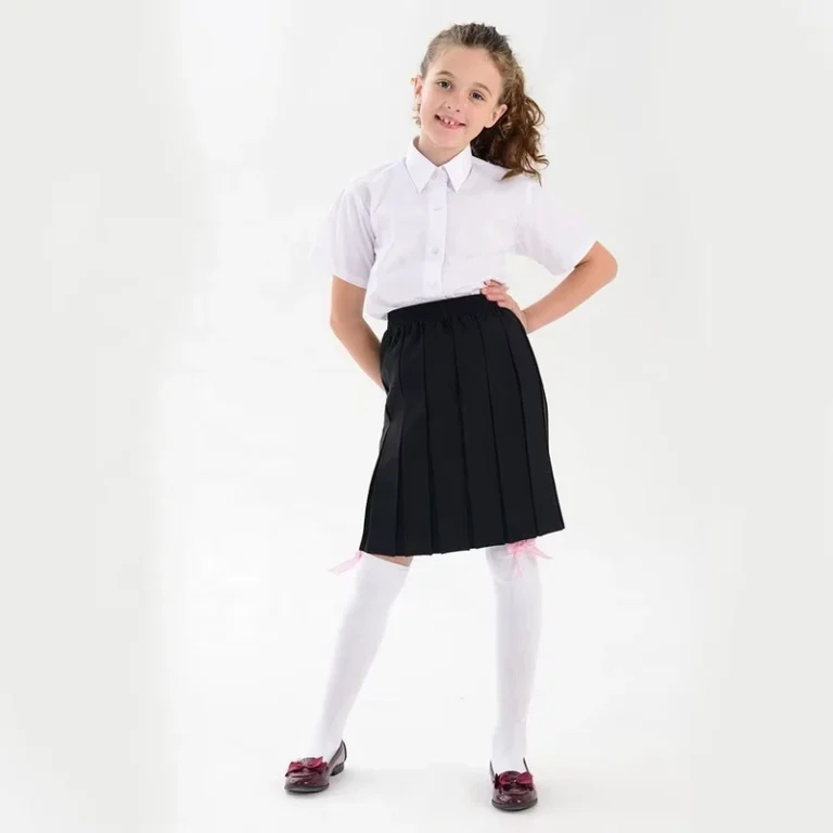 School-Uniforms-Factory-Supply-Custom-Short-Sleeve-Fused-Collar-School-Shirts-Uniform-White-Kids-School-Uniform-Shirt