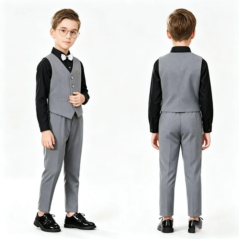 School Uniforms Primary British Formal Grey Vest Waistcoat Pants Black School Uniform Manufacturer