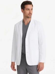Scrub Nurse Men’s Clinic Uniform Lab Coat Bulk Manufacturer White Professional Knitted