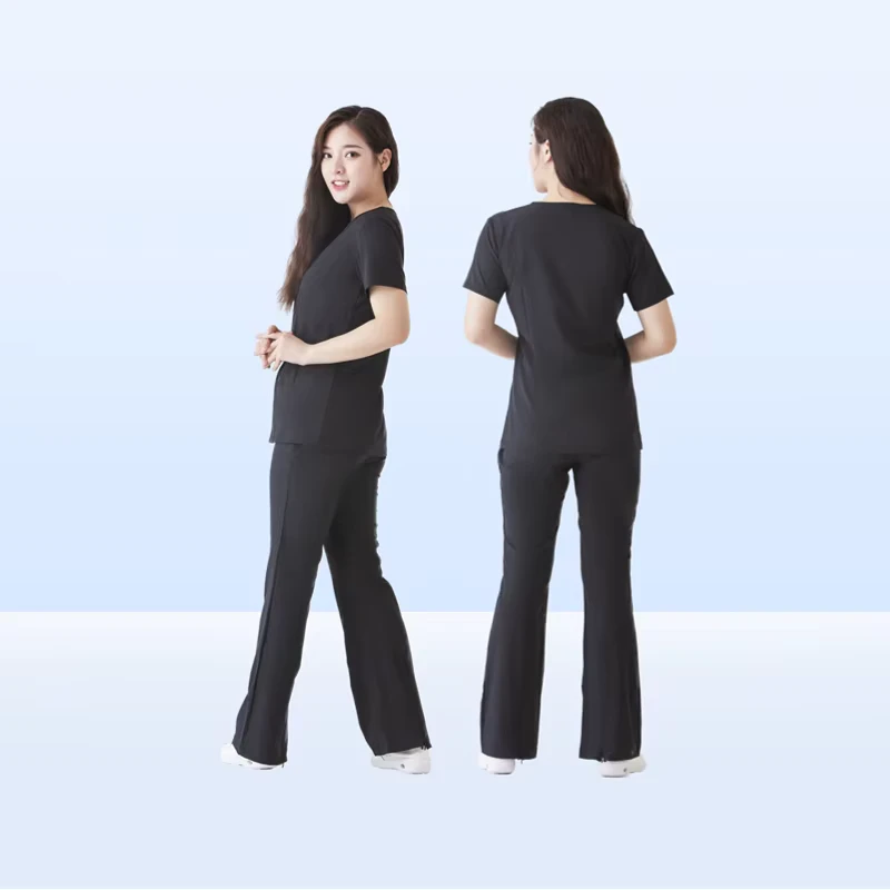Scrub Polyester Rayon Spandex Fashionable Designs New Style Nurse Uniform
