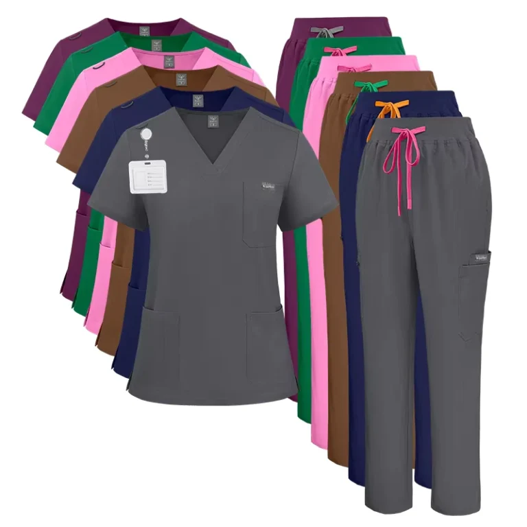 Scrub-Sets-Unisex-V-neck-Doctor-Wear-Custom-Worsted-Fabric-Healthcare-Products-Factory-Direct-Price-New