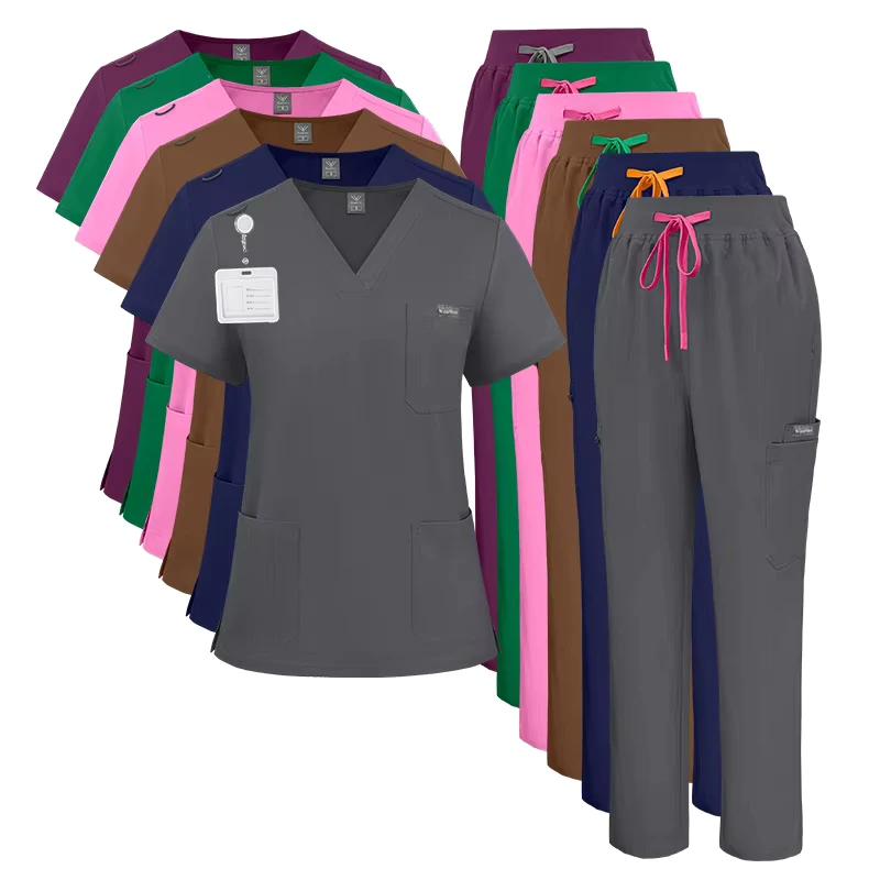 Scrub Sets Unisex V neck Doctor Wear Custom Worsted Fabric Healthcare Products Factory Direct Price New
