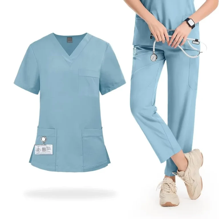 Scrub-Uniform-Beauty-Medical-Uniform-V-Neck-Doctor-Nurse-Suit-Lab-Coat-Hospital-Uniforms