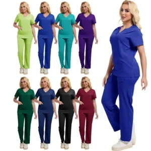 Scrub Uniforms Sets With Multiple Pockets Scrub Skirt Suit Set Hospital Surgical Uniform Medical Scrub Vendors Hospital Uniforms