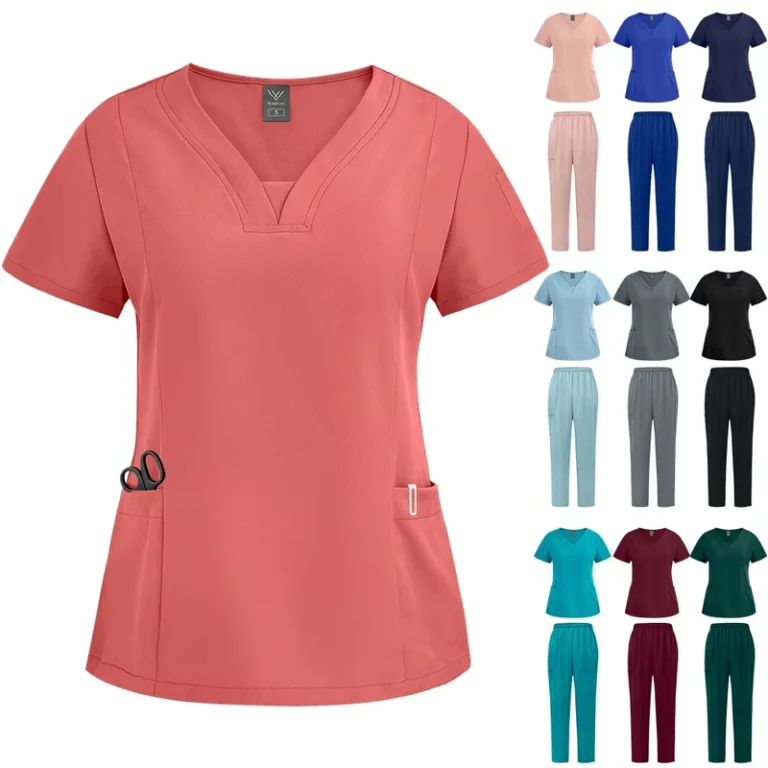 Scrubs-Uniforms-Customizable-Salon-Dental-Hospital-Nursing-Scrubs-Polyester-Straight-Leg-Nurse-Uniform-for-Women-and-Men
