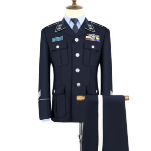 Security Guard Autumn Uniform Jacket Safety Work Officers Coat for Men Dark Blue Custom Design Ceremonial Officers Needle