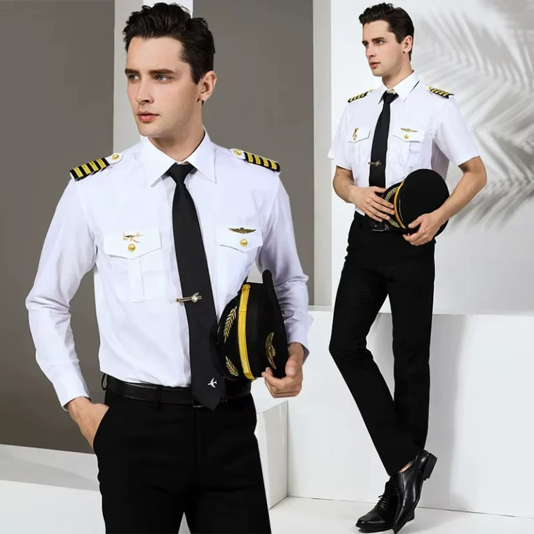 Security-Guard-Uniforms-Mens-White-Airline-Pilot-Shirts-7XL-Flight-Clothes-Aviator-Clothing-Work-Shirt