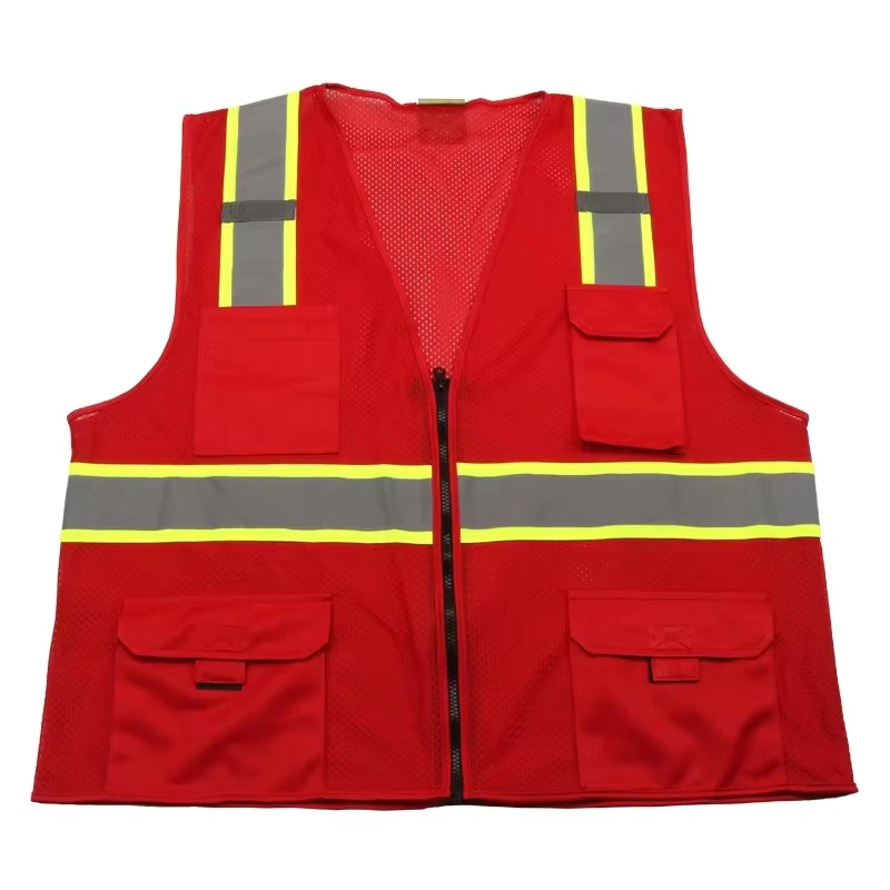 Security Multiple Sizes High Visibility Safety Reflective Industrial Jacket Airport Motorcycle Traffic Reflector Vest