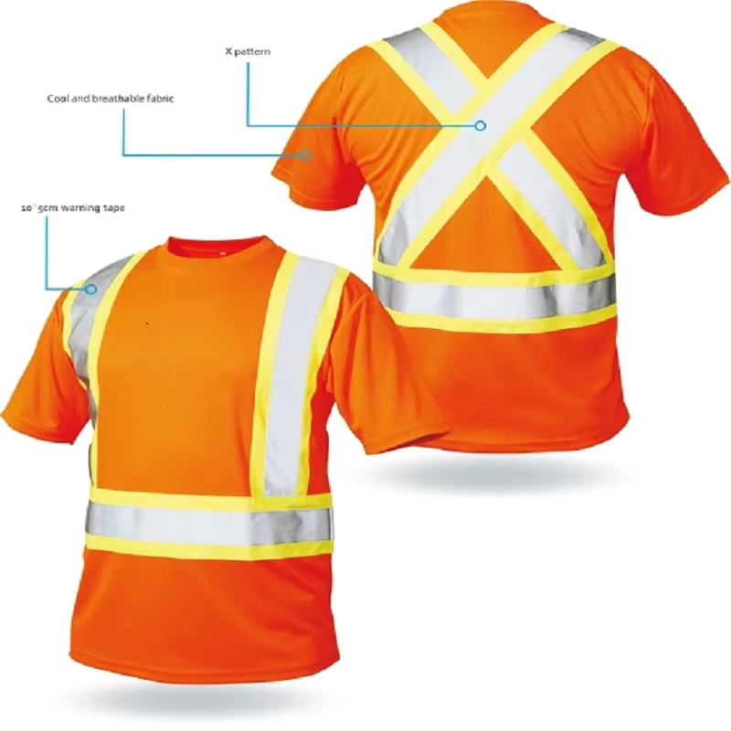 Security Protection Cotton Drill Long Sleeve Hi Vis Shirt