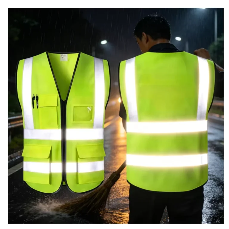 Security-Reflector-Jacket-Construction-High-Visibility-Multi-Pockets-Colorful-Reflective-Safety-Work-Vest