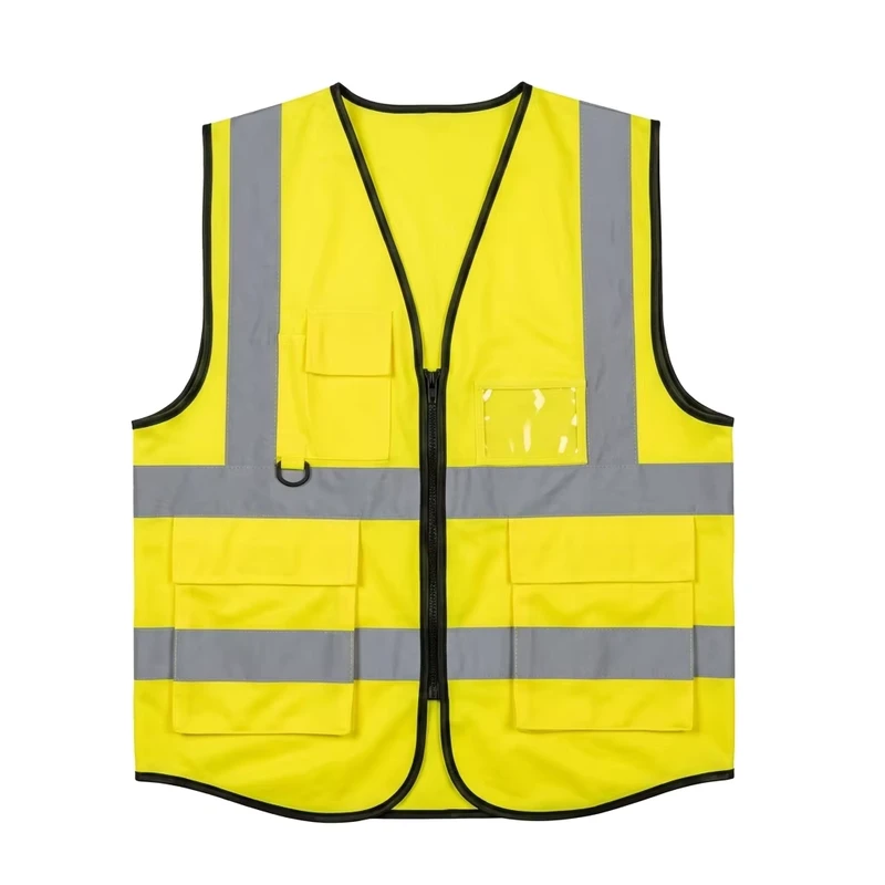 Security Safety Vest Reflector Jacket Construction High Visibility Multi Pockets Colorful Reflective Safety Work Vest