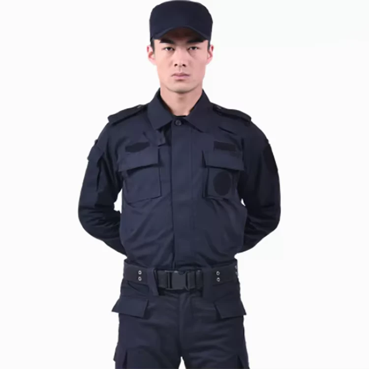 Security-Suit-Long-Sleeve-Summer-Suit-Comfortable-Breathable-Button-down-Shirt-Wear-Guard-Uniforms-for-Security-Pure-Color-Blue